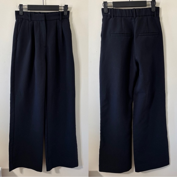 Abercrombie & Fitch Sloane Tailored Wide Leg Pant Black Size 24/00 - Picture 3 of 11